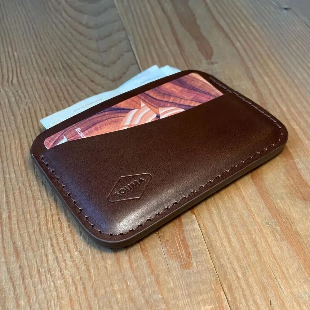 SOUMA LEATHER Minimalistic Leather Card Wallet  (Green)